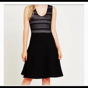 BCBGeneration Black w/ White V-Neck Sweater Dress  Fit & Flair Size Medium